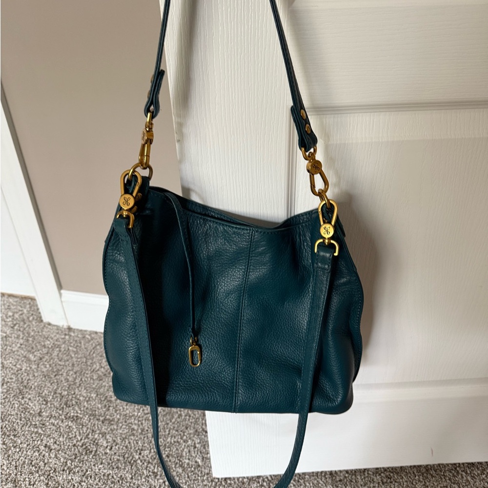 HOBO Dark Teal Shoulder Bag with Gold Hardware